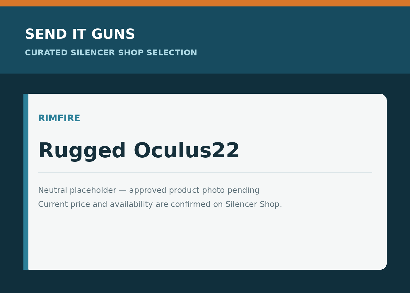 Neutral placeholder graphic for Rugged Oculus22; approved product photo pending