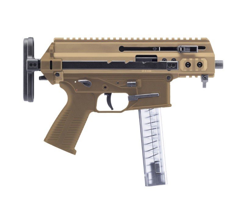 B&T APC9K SBR – Telescopic Stock – Coyote Tan 9mm 1/2×28