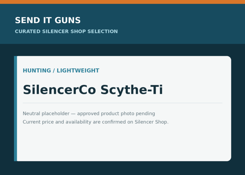 Neutral placeholder graphic for SilencerCo Scythe-Ti; approved product photo pending