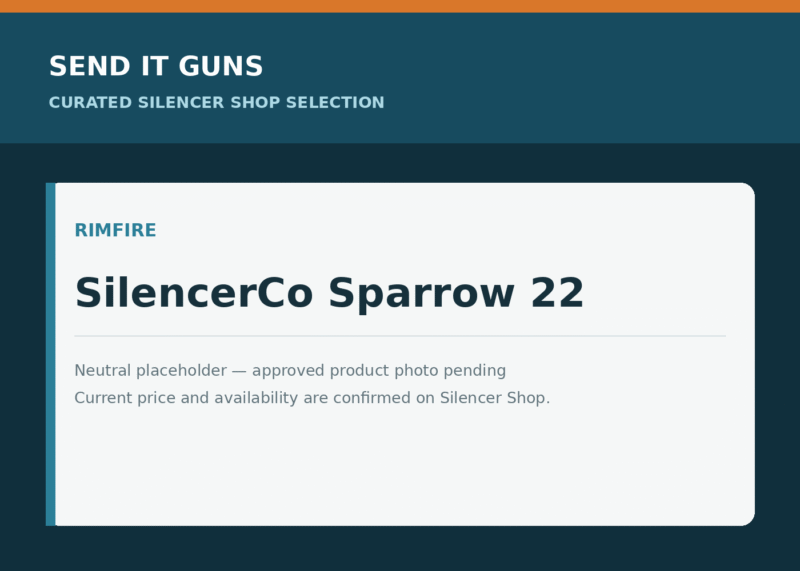 Neutral placeholder graphic for SilencerCo Sparrow 22; approved product photo pending