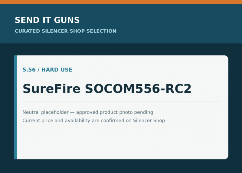 Neutral placeholder graphic for SureFire SOCOM556-RC2; approved product photo pending