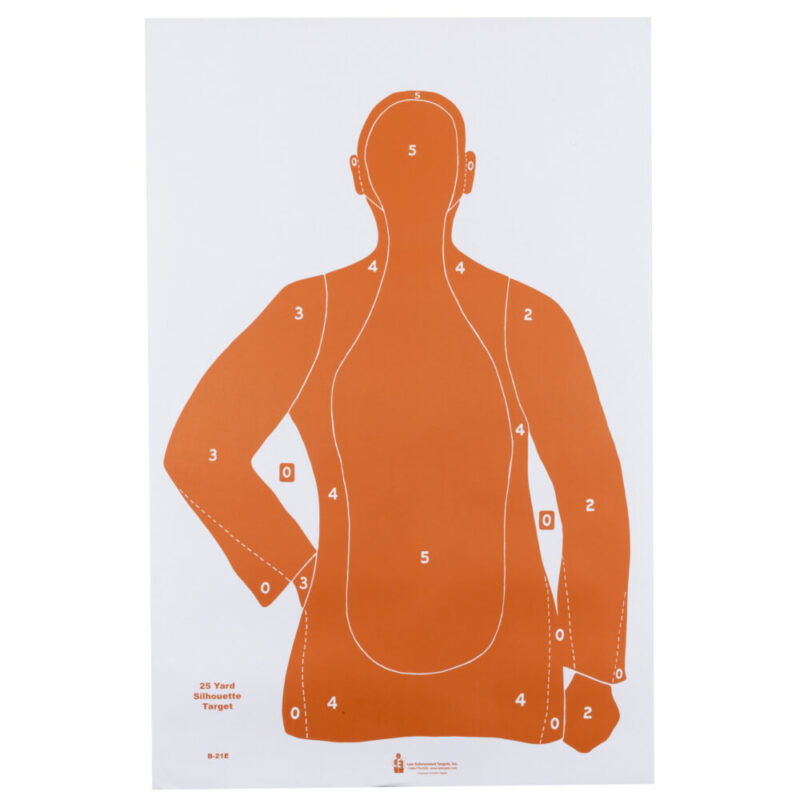 Action Target B-21E 25 Yard Silhouette 23″x35″ Orange Qualification Paper Target