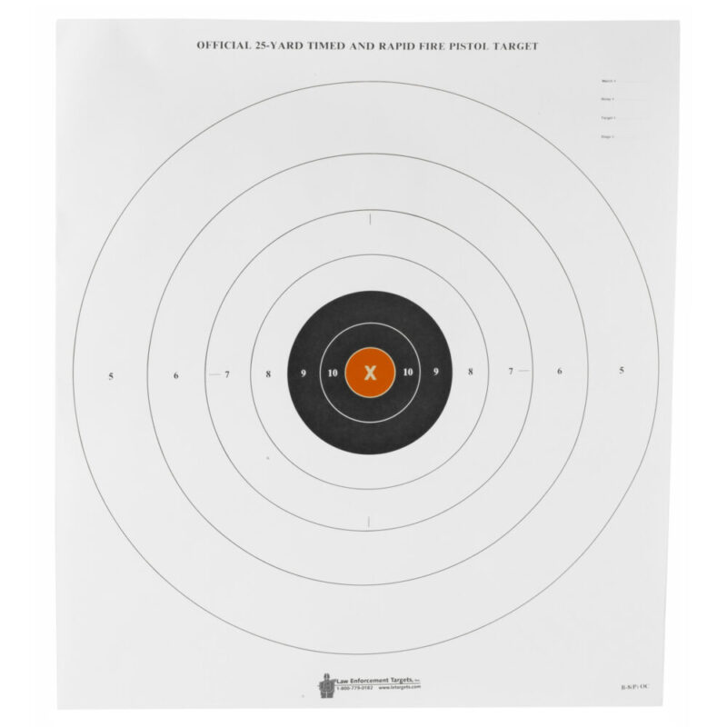 Action Target B-8 21″x24″ 100 Per Box Black With Orange Center X-Ring
