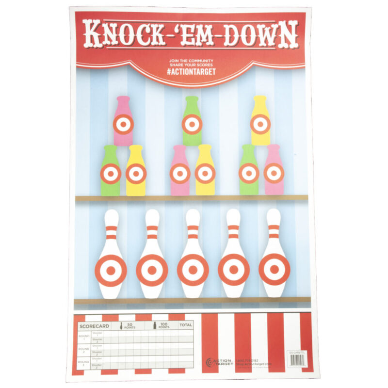 Action Target Knock-‘Em-Down Target Multi Color 23″x35″ 100 Per Box