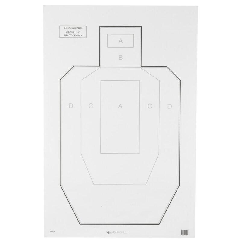 Action Target IPSC-P 23″x35″ 100 Per Box White/Black