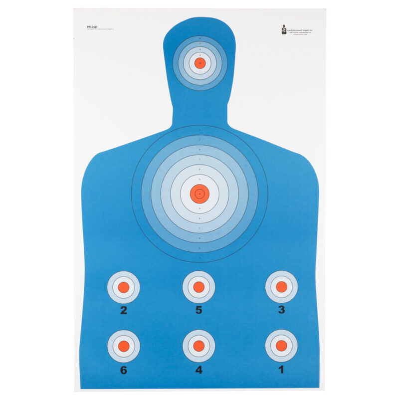 Action Target PR-CQ1 Modified B-27 Target 23″x35″ 100 Per Box Black/Blue/Red
