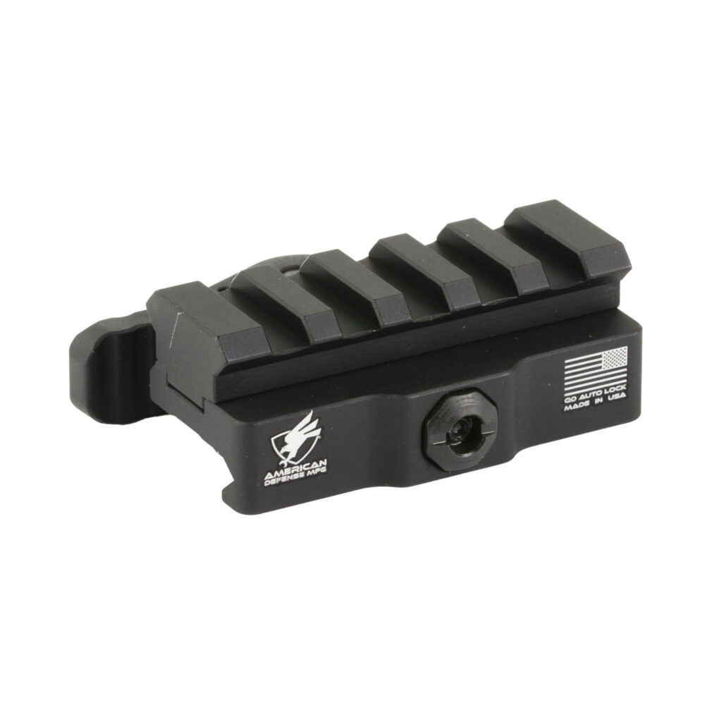 American Defense Mfg. Picatinny Riser Quick Detach Mount 5 Slots Black