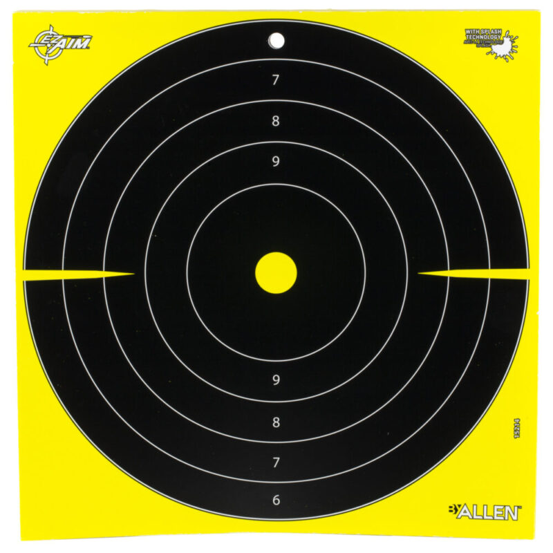 Allen Company EZ AIM Adhesive Bullseye 12.5″ 30 Pack Black/Chartreuse