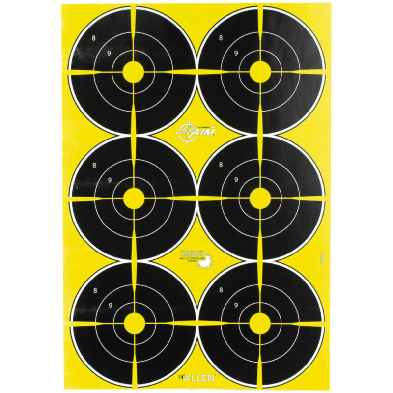 Allen Company EZ-AIM Non-Adhesive Splash 12″ X 18″ 6″ Bullseye 8 Pack