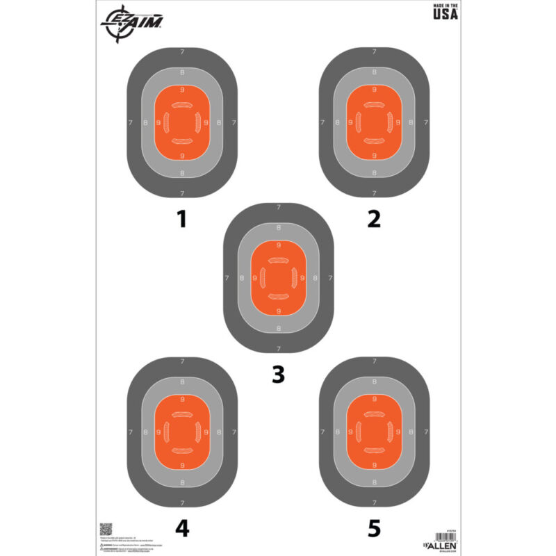 Allen Company EZ AIM 5-Spot Paper Targets 23×35″ 50 Pack Orange and Gray