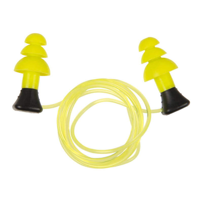 Allen Company ULTRX Tethered Silicone Ear Plugs NRR 26dB 3 Pairs Yellow