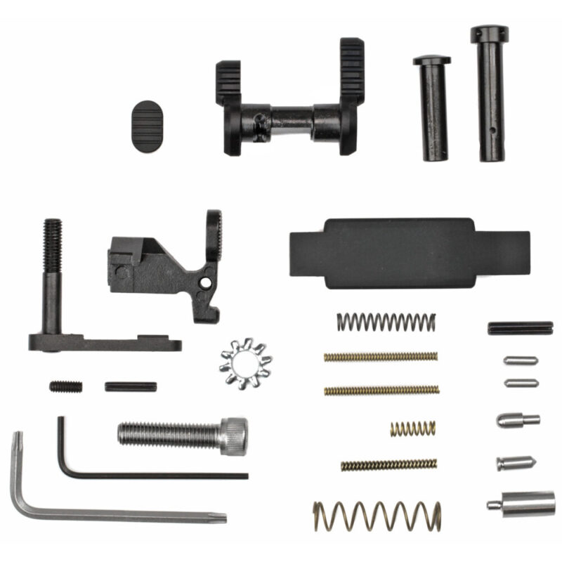Armaspec AR-15 Lower Parts Kit (Less Trigger Group and Grip) Fits AR 5.56 NATO/223 Remington Black Finish