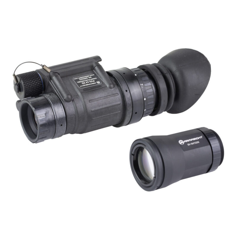Armasight PVS-14 Gen 3 White Phosphor Night Vision Monocle 1800+ FOM Elbit YH IIT 3x Magnifier Lens Black
