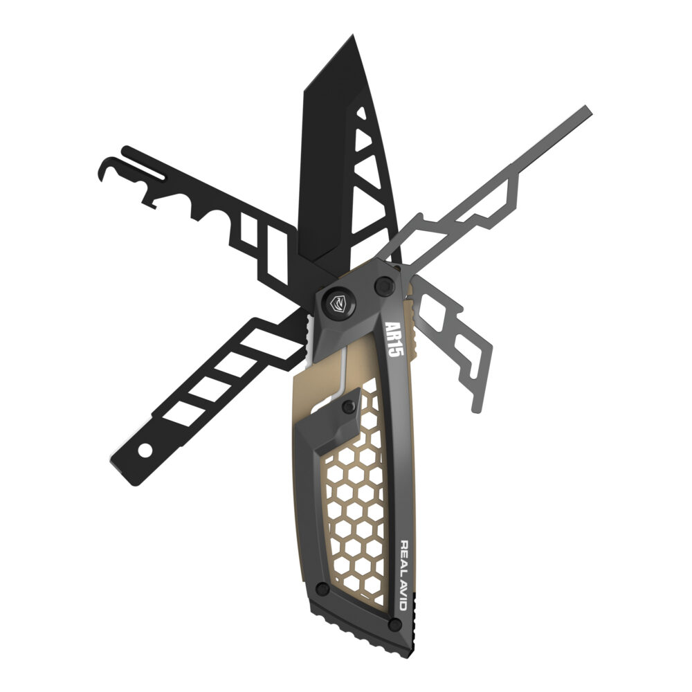 Real Avid Edge Gun Tool Multi-Tool Compatible with AR15 Silver and Black