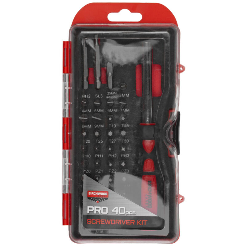 Birchwood Casey Deluxe Screwdriver Set 84 Piece Kit Red Handle