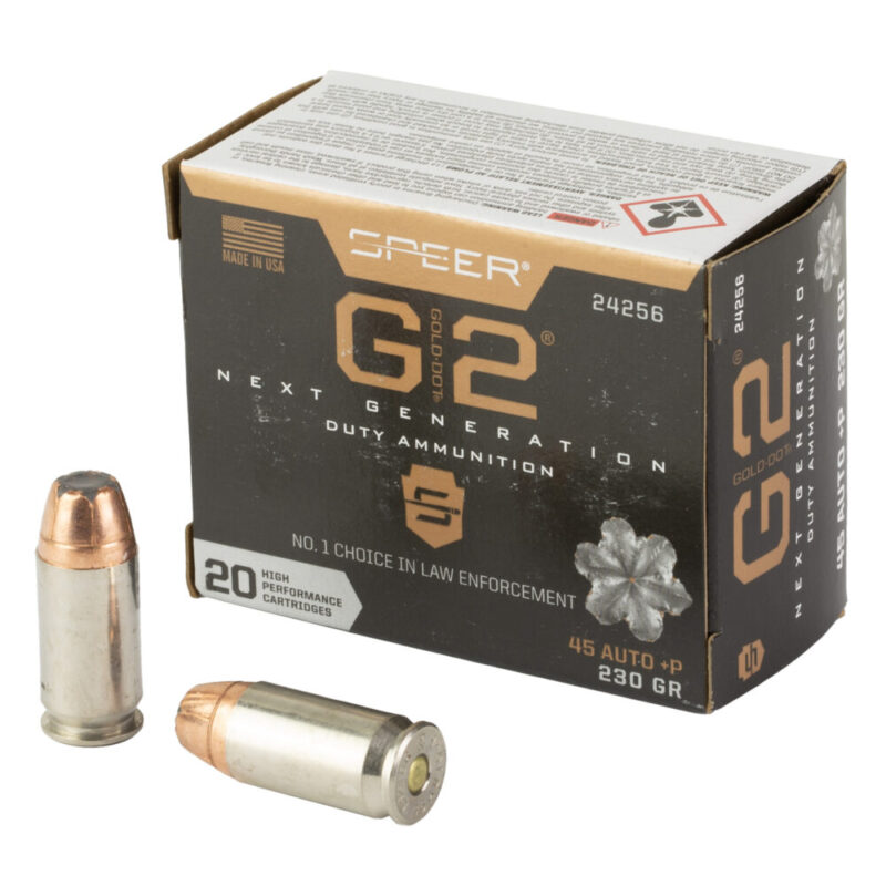 Speer Ammunition Gold Dot G2 45 ACP 230 Grain 20 Round Box Gold Dot Hollow Point