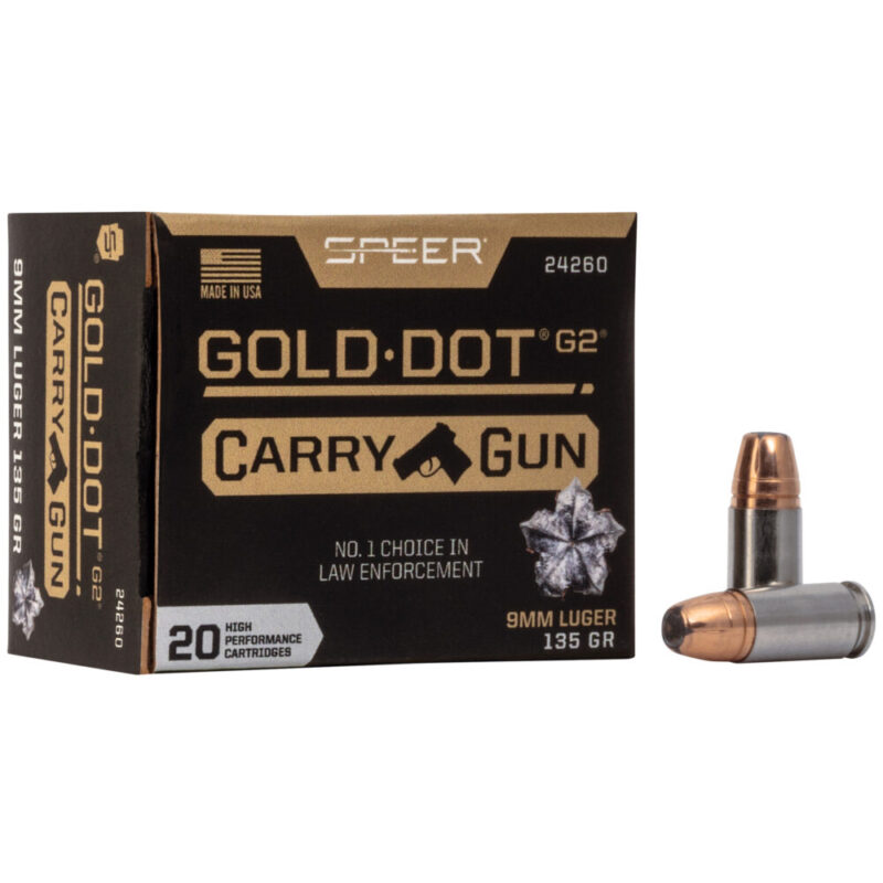 Speer Ammunition Speer Gold Dot 9MM 135Gr 20 Round Magazine Gold Dot Hollow Point