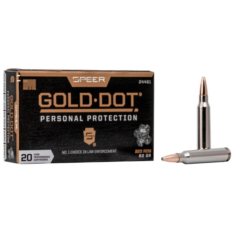 Speer Ammunition Speer Gold Dot 223 Remington 62 Grain 20 Round Box Gold Dot Soft Point
