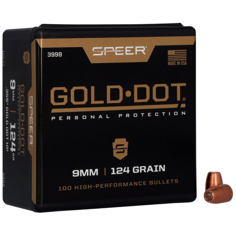 Speer Ammunition Gold Dot 9MM 124 Grain 100 Count