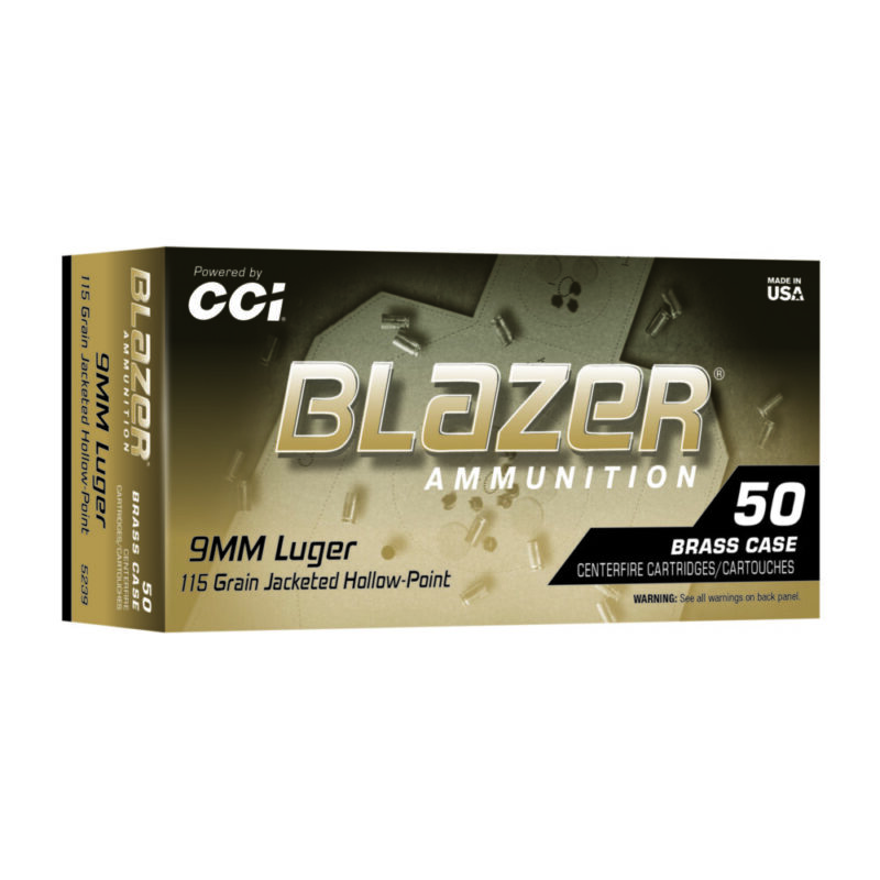 Blazer Ammunition Blazer Brass Hollow Point 9MM 115 Grain 50 Round Box