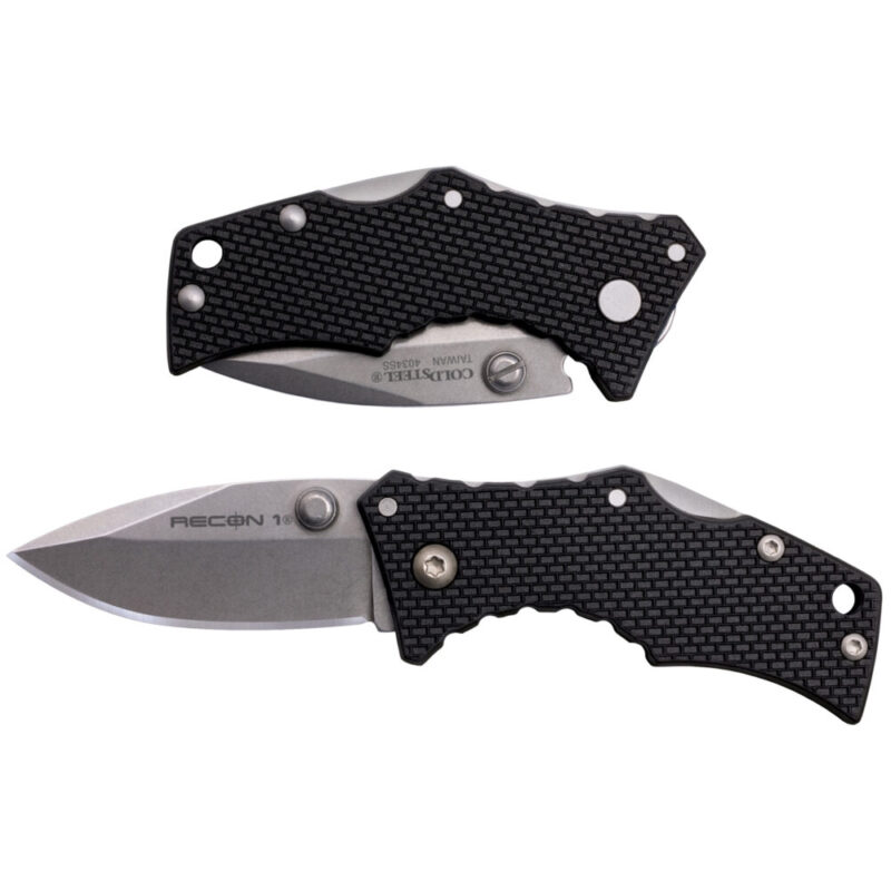 Cold Steel Micro Recon 1 Folding Knife 2″ Spear Point Blade 4034 Stainless Blade Steel Silver