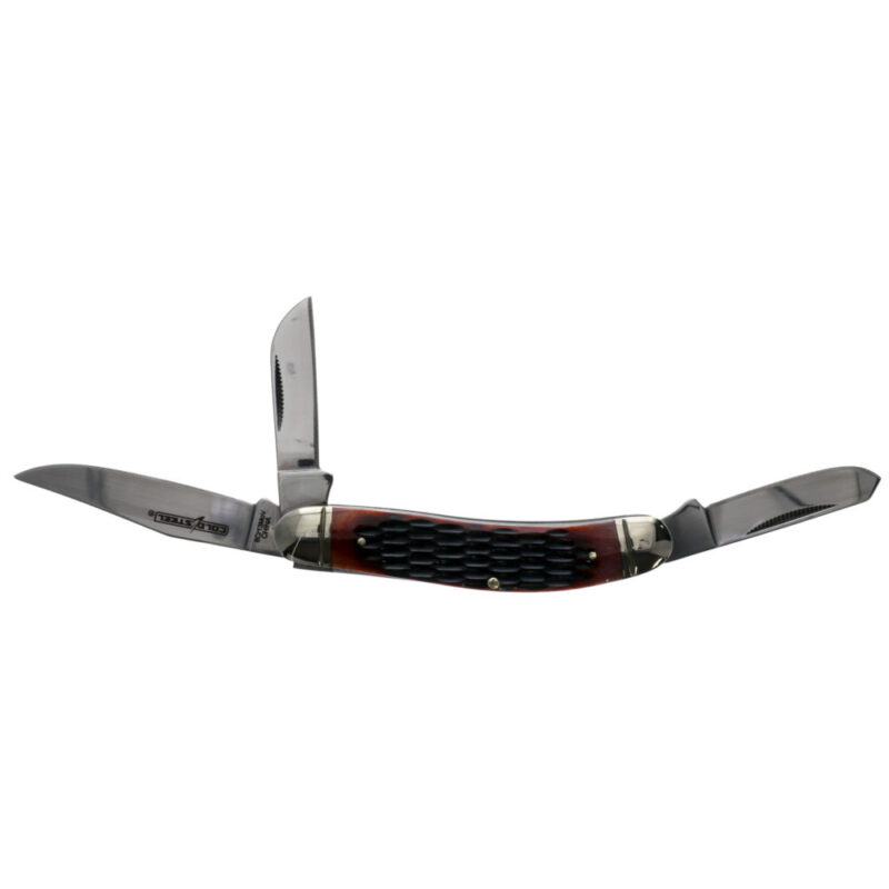 Cold Steel Gentleman’s Stockman Folding Knife 3 Blade 2.5″ Clip Point 2.1″ Spey Blade Silver