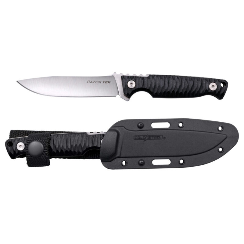 Cold Steel Razor Tek Fixed Blade Knife 4″ Clip Point 4116 Stainless Steel Black GFN Handle