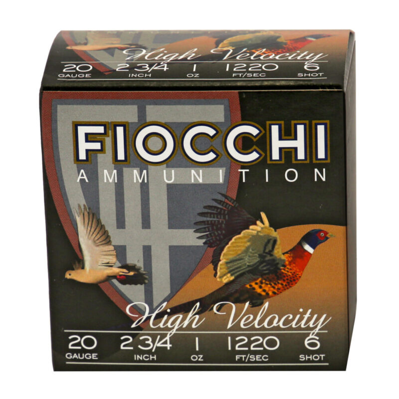 Fiocchi Ammunition High Velocity Field Dynamics 20 Gauge 2.75″ #6 Lead Shot