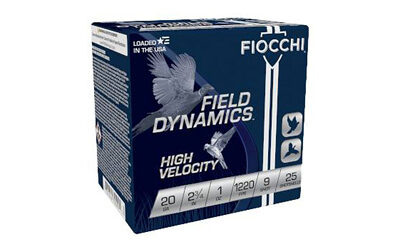 Fiocchi Ammunition High Velocity Field Dynamics 20 Gauge 2.75″ #9 Lead Shot