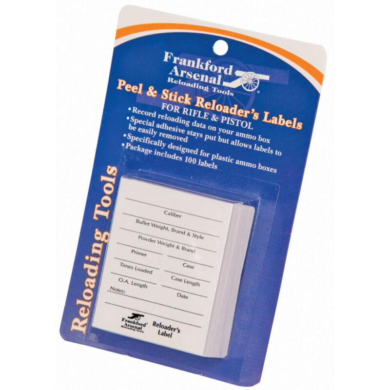 Frankford Arsenal Pistol and Rifle Reloader’s Labels 100 Pack