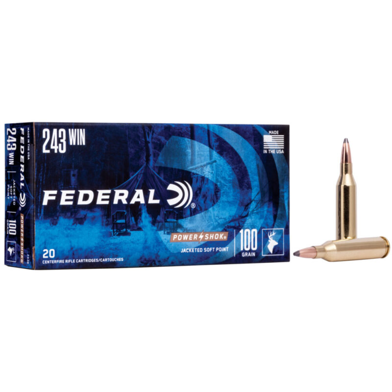 Federal PowerShok 243WIN 100 Grain 20 Round Box