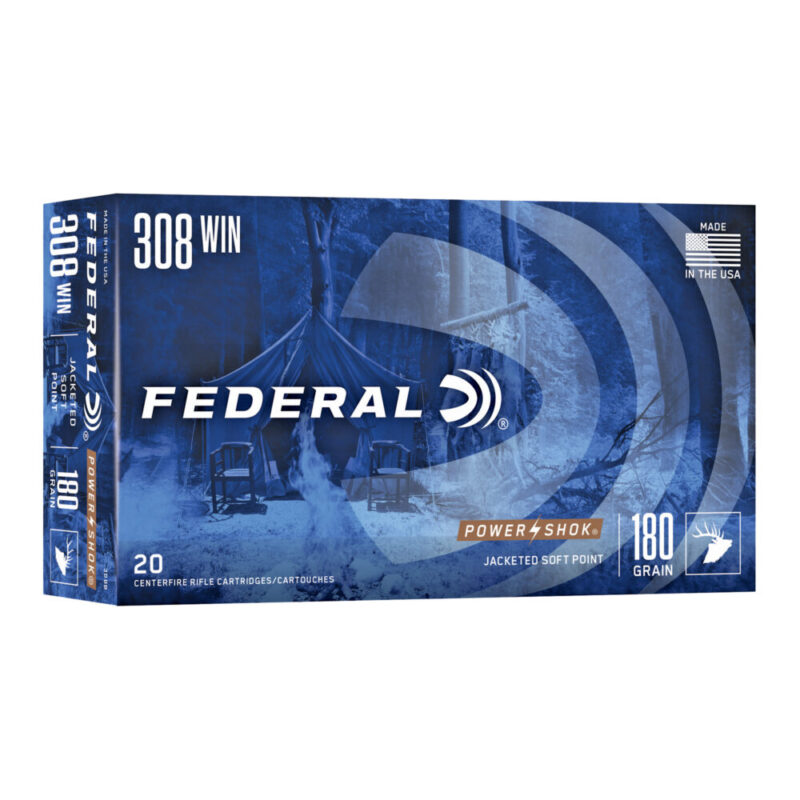 Federal PowerShok 308 Winchester 180 Grain 20 Round Box