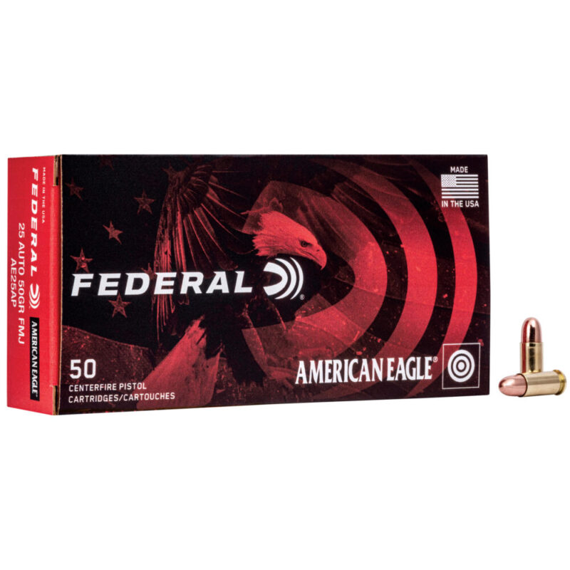 Federal American Eagle 25ACP 50 Grain 50 Round Box
