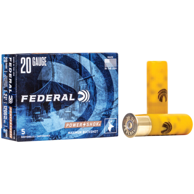 Federal PowerShok 20 Gauge 2.75″ 3 Buck
