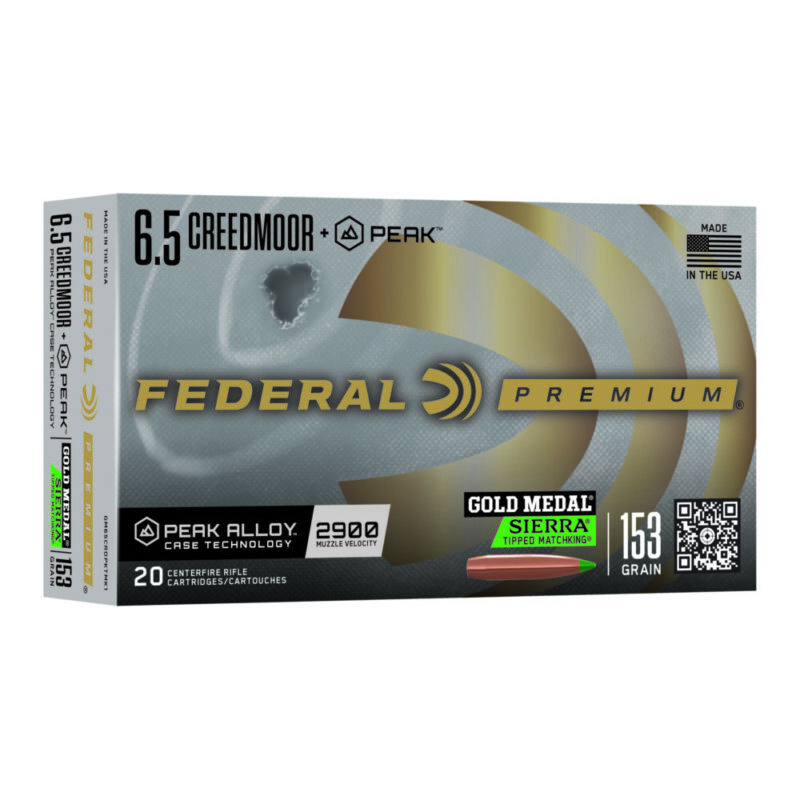 Federal Gold Medal Peak 6.5 Creedmoor 153 Grain 20 Round Box