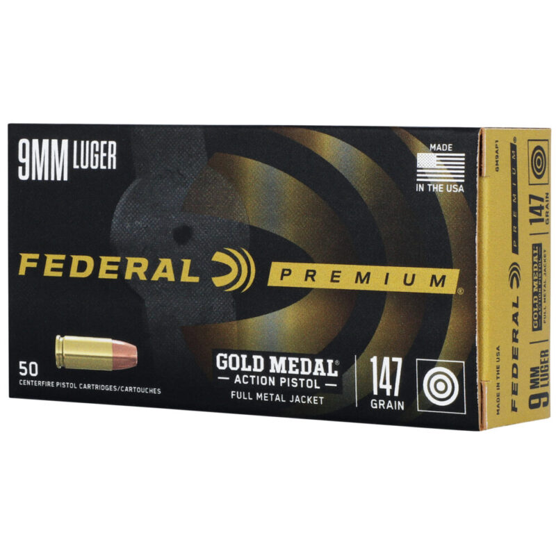 Federal Gold Medal 9MM 147 Grain 50 Round Box