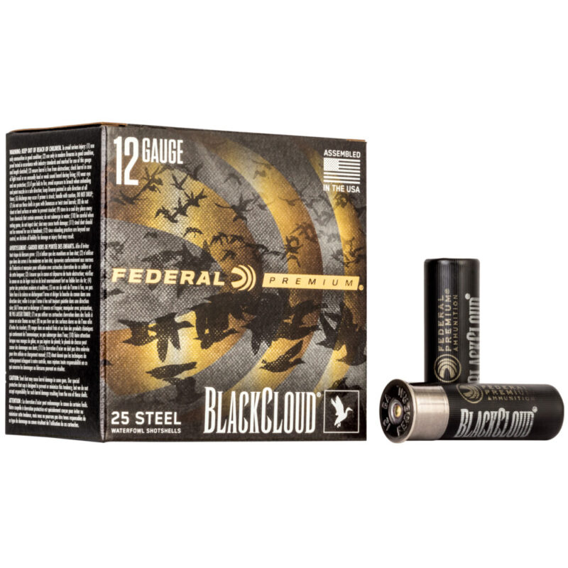 Federal Premium 12 Gauge 3″ 25 Round Box Black Cloud FS Steel with FLIGHTCONTROL FLEX Wad