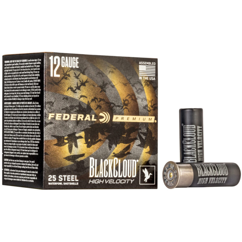Federal Premium 12 Gauge 3″ #3 25 Round Box Black Cloud FS Steel High Velocity with FLIGHTCONTROL FLEX Wad