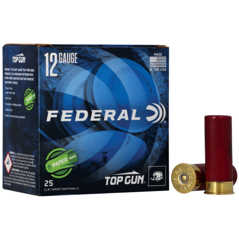 Federal Top Gun Paper Wad 12 Gauge 2.75″ #8 25 Round Box