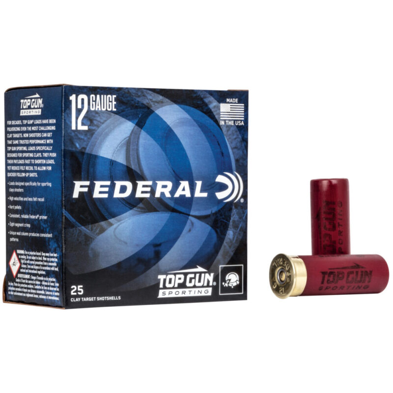 Federal Top Gun Sporting 12 Gauge 2.75″ #8 25 Round Box
