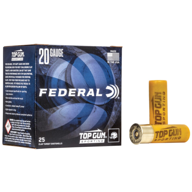 Federal Top Gun Sporting 20 Gauge 2.75″ #8 25 Round Box