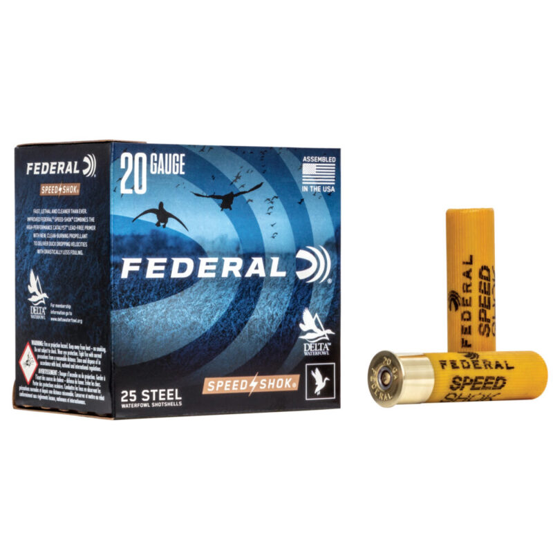 Federal Speed-Shok Lead Free 20 Gauge 3″ #2 25 Round Box