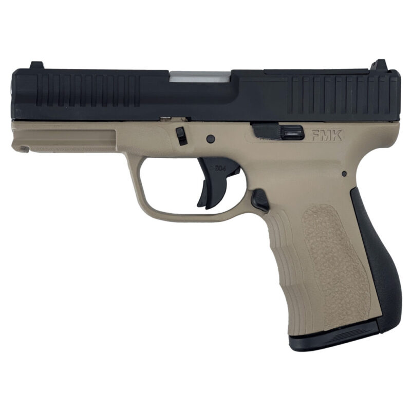 FMK Firearms 9C1-G3 Striker Fired 9MM 3.87″ Stainless Steel Barrel 804 Elite Fast Action Trigger Black Slide/Flat Dark Earth Frame