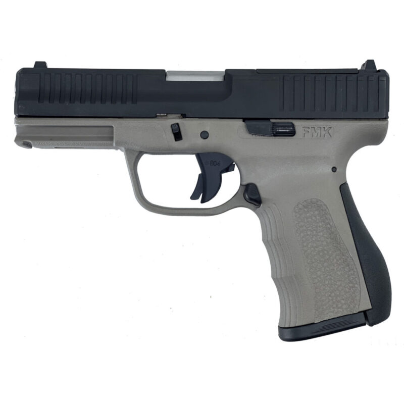FMK Firearms 9C1-G3 Striker Fired 9MM 3.87″ Stainless Steel Barrel 804 Elite Fast Action Trigger Black Slide/Titanium Gray Frame