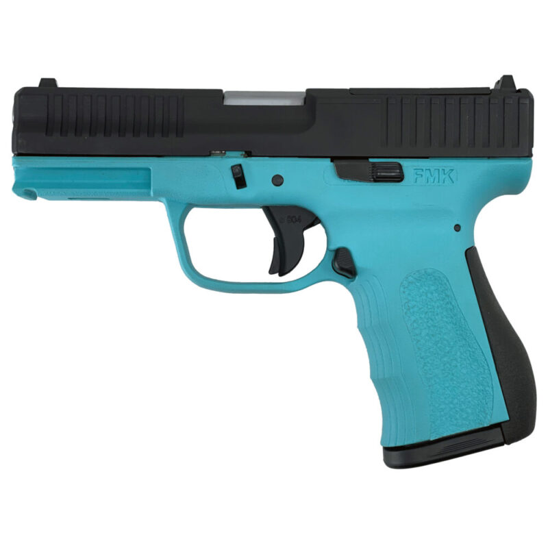 FMK Firearms 9C1-G3 Striker Fired 9MM 3.87″ Stainless Steel Barrel 804 Elite Fast Action Trigger Black Slide/Blue Frame