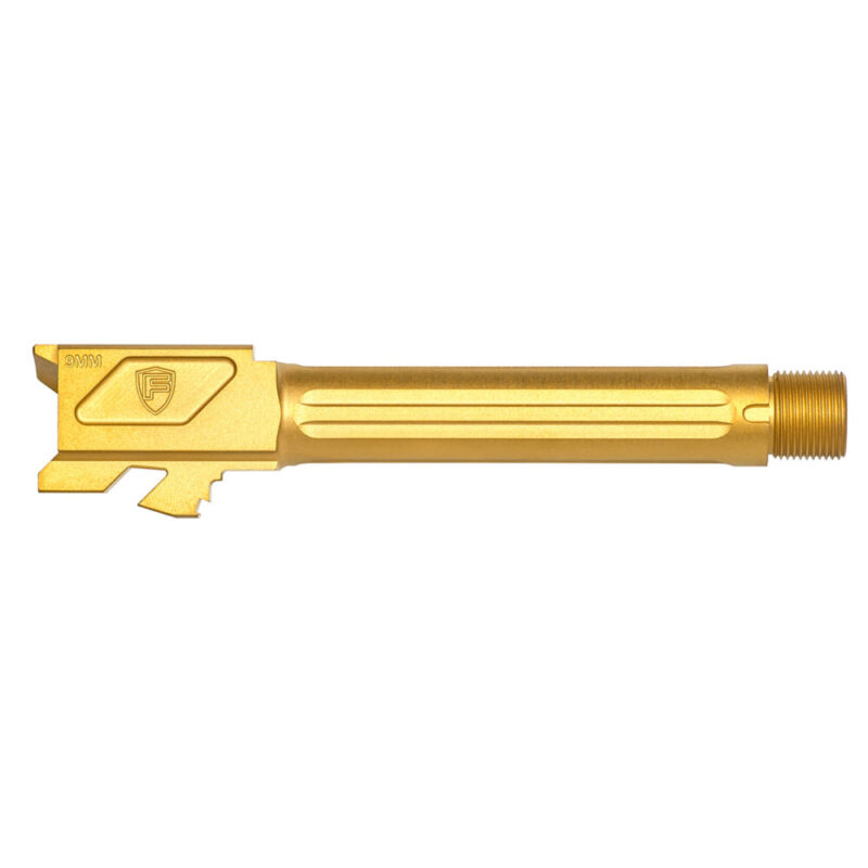 Fortis Manufacturing Inc. Match Grade Barrel 9MM 4.5″ Fits Glock 19 Gen 1-5 and 19X Gold TiN Finish