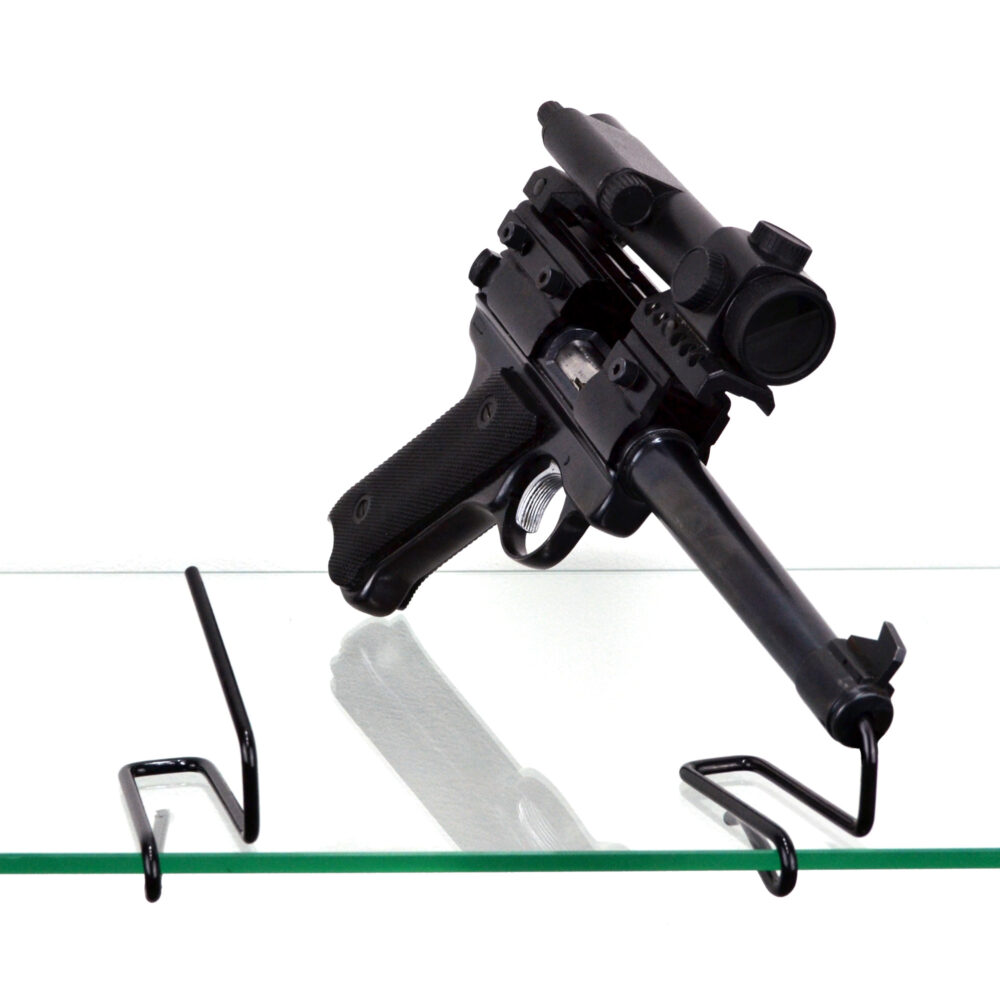 Gun Storage Solutions Handgun Front Kikstands Vinyl Coated 1 Per Stand Black