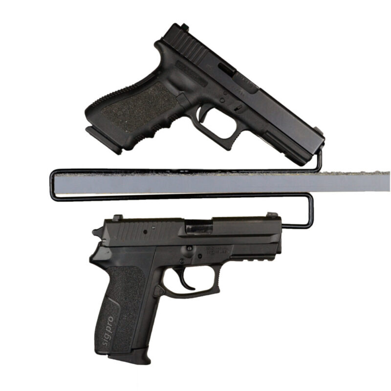 Gun Storage Solutions Over Under Handgun Hangers – 2 pack (4 gun storage)