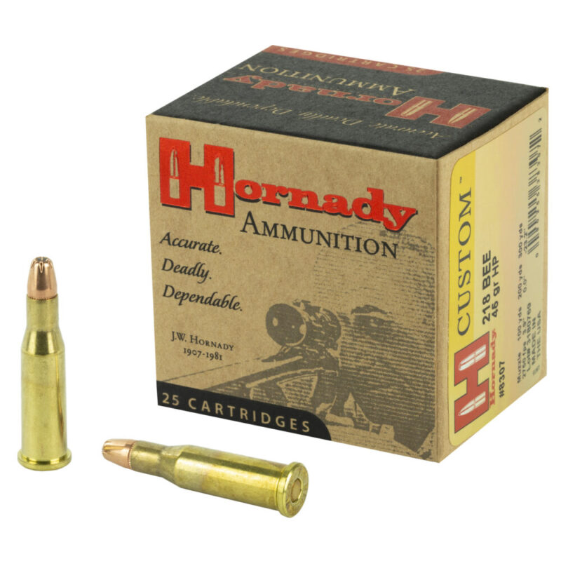 Hornady Custom 218 Bee 45 Grain 25 Round Box