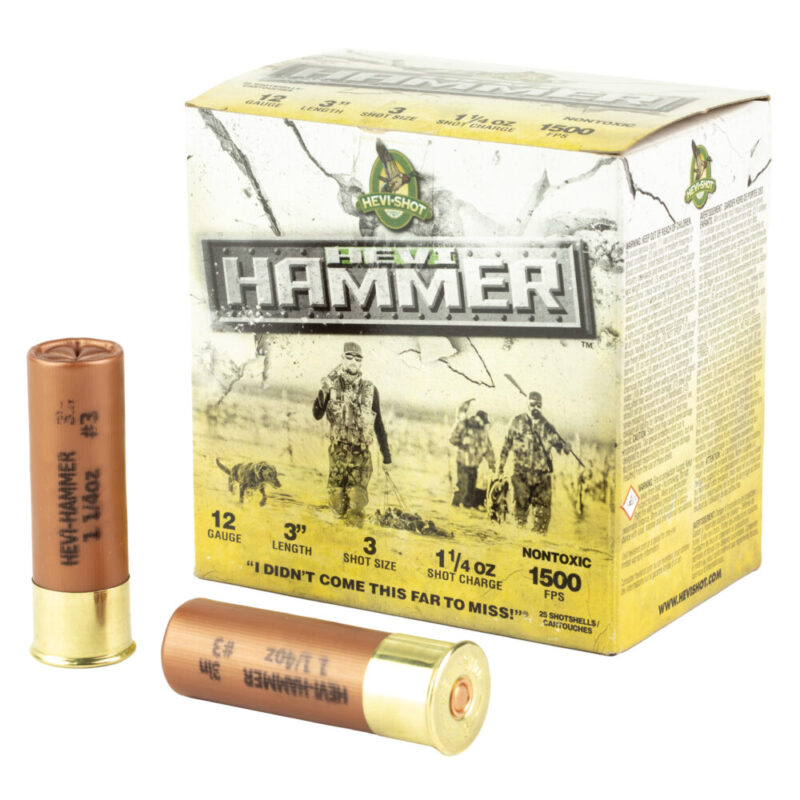 HEVI-Shot HEVI-Hammer 12 Gauge 3″ #3 Shot Size 25Rd Box